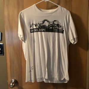Diesel Industry “Diesel Dept.” White T-Shirt Sz XL